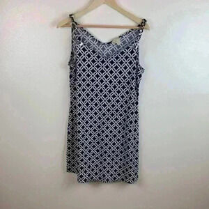Michael Kors mini slip dress with chain strap and abstract print size M.